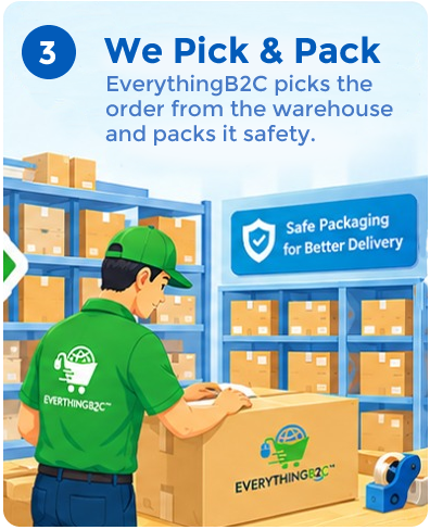 EverythingB2C picks and safely packs your order