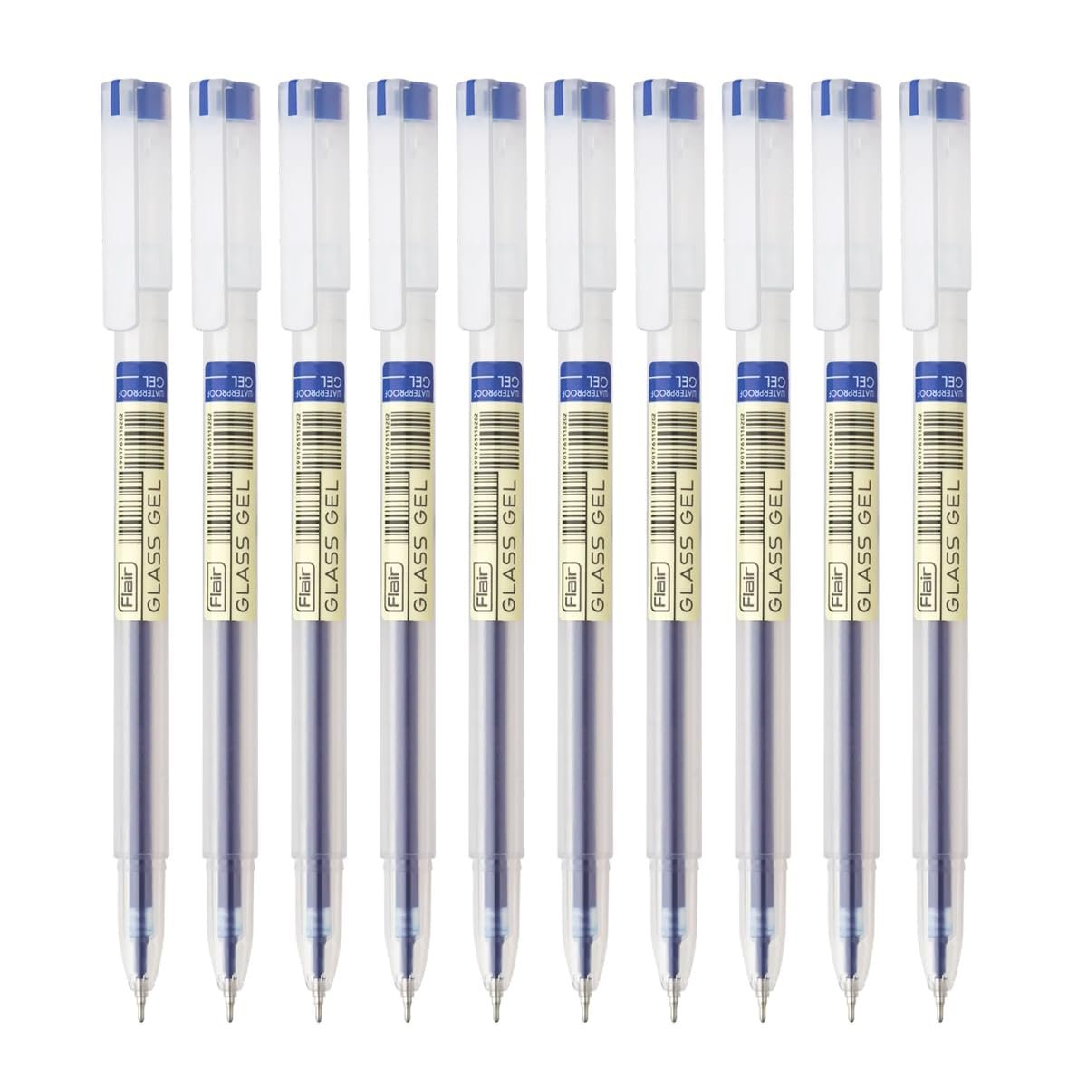 FLAIR Glass Gel Pen Wallet Pack | Pack of 10