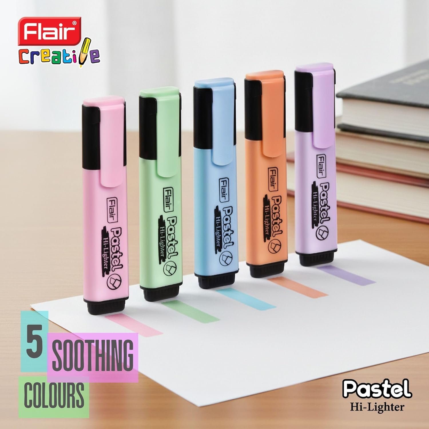 FLAIR Pastel 5 Shades Hi-lighter | Pack of 1