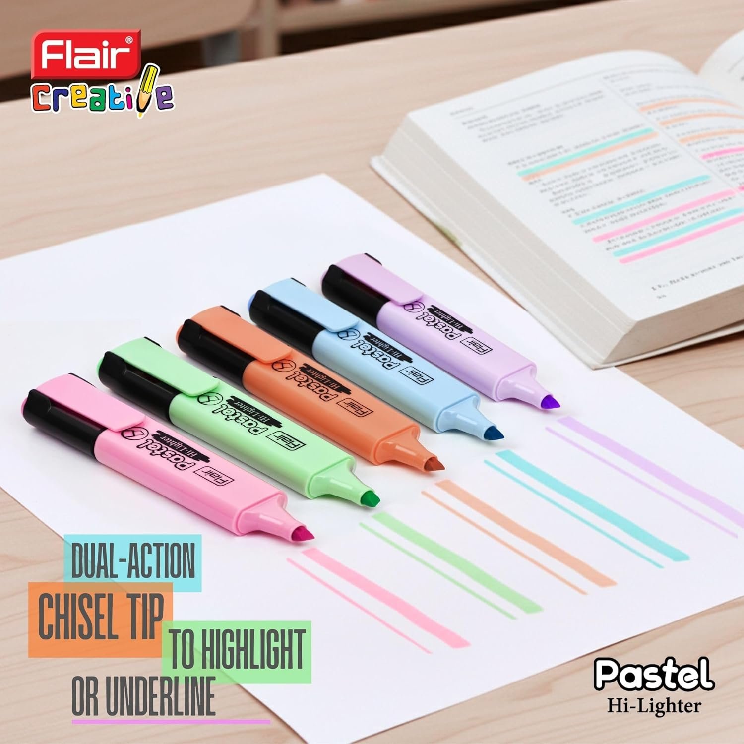 FLAIR Pastel 5 Shades Hi-lighter | Pack of 1