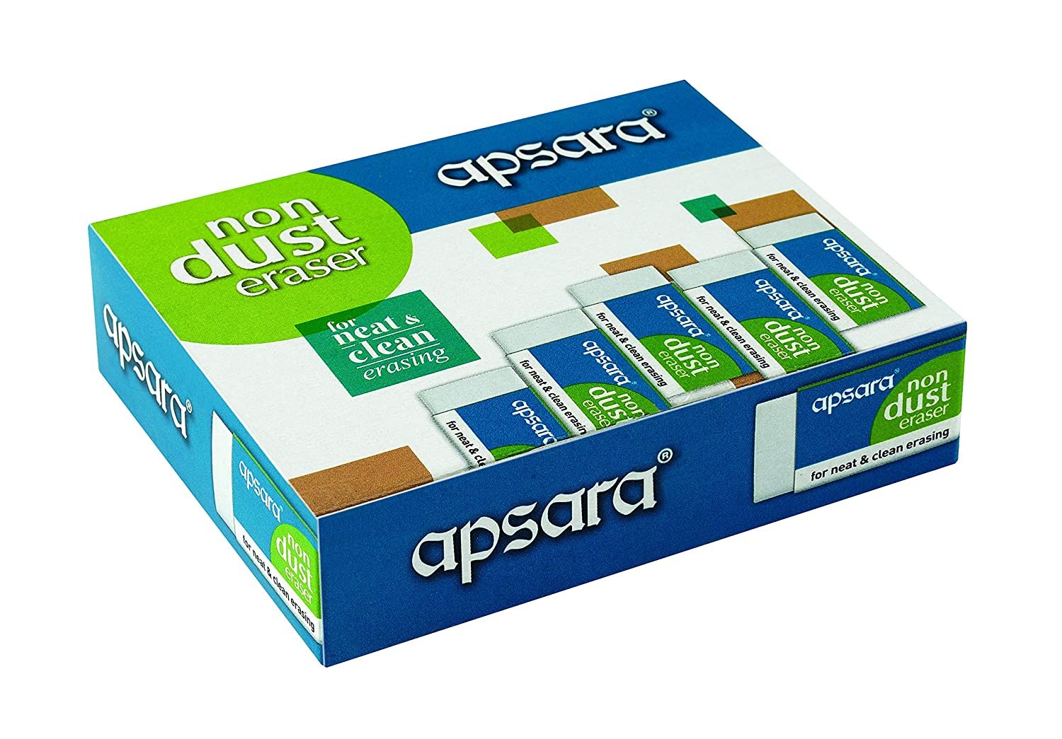 Apsara Non Dust Erasers | Pack of 20