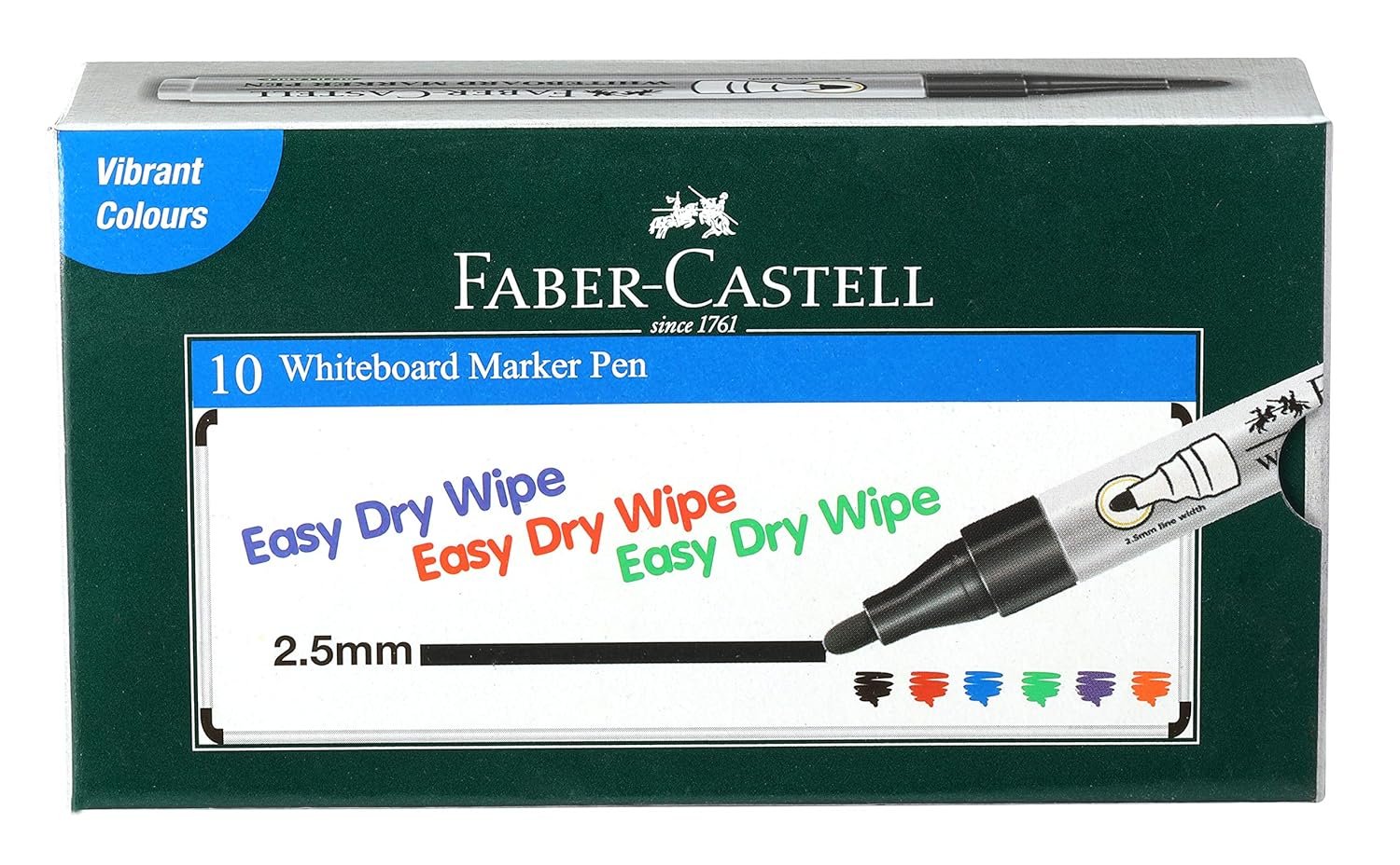 Faber-Castell Whiteboard Bold Point Type Marker | Black | Pack of 10