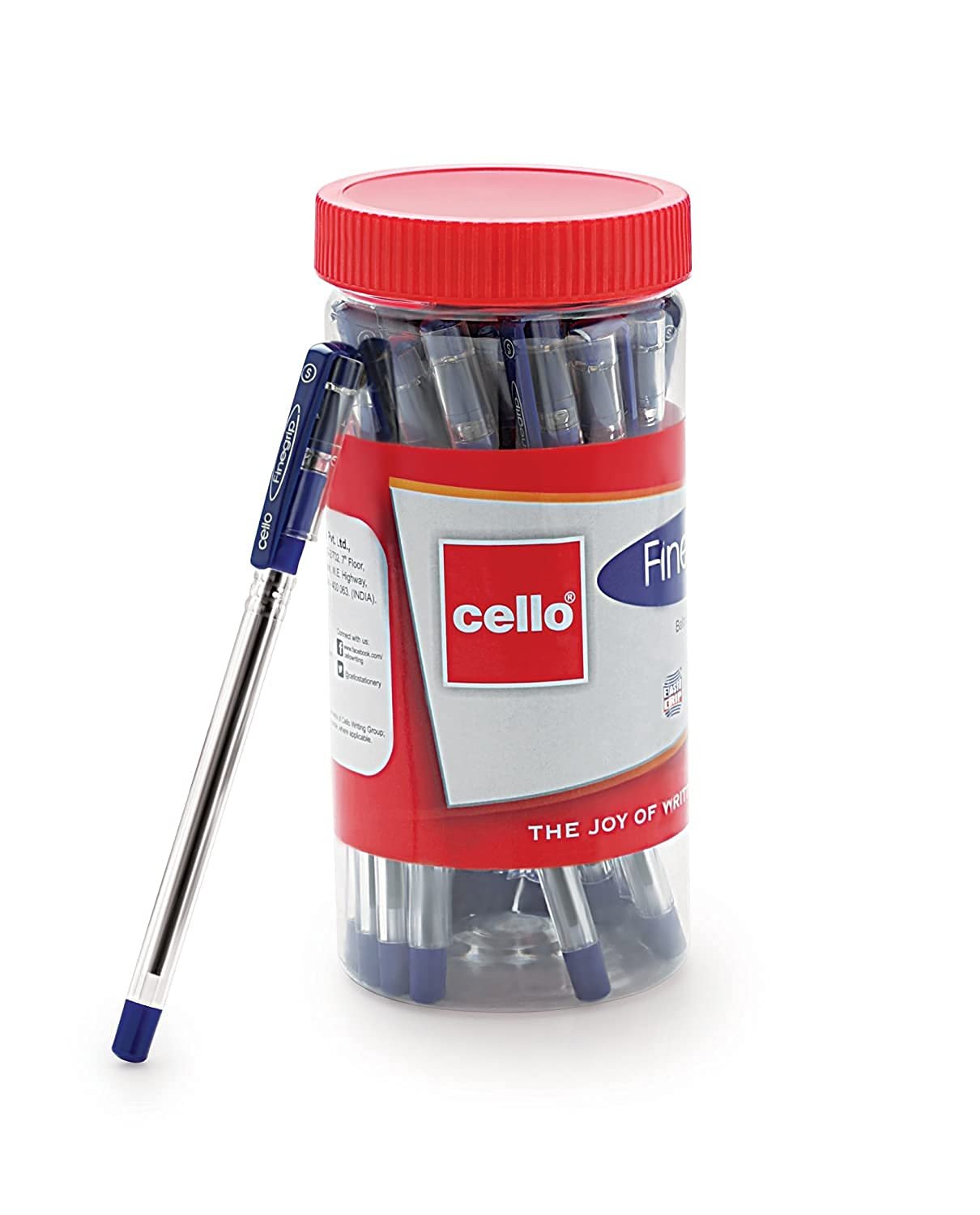 Cello Fine Grip Ball Pen Set | Pack of 25 | Blue