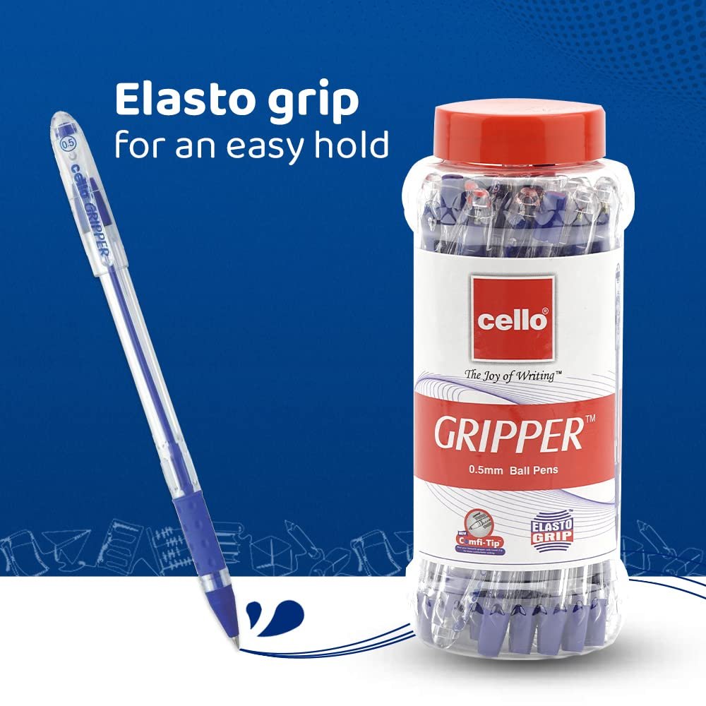 Cello Gripper Ball Pen Set | Pack of 25 | Blue