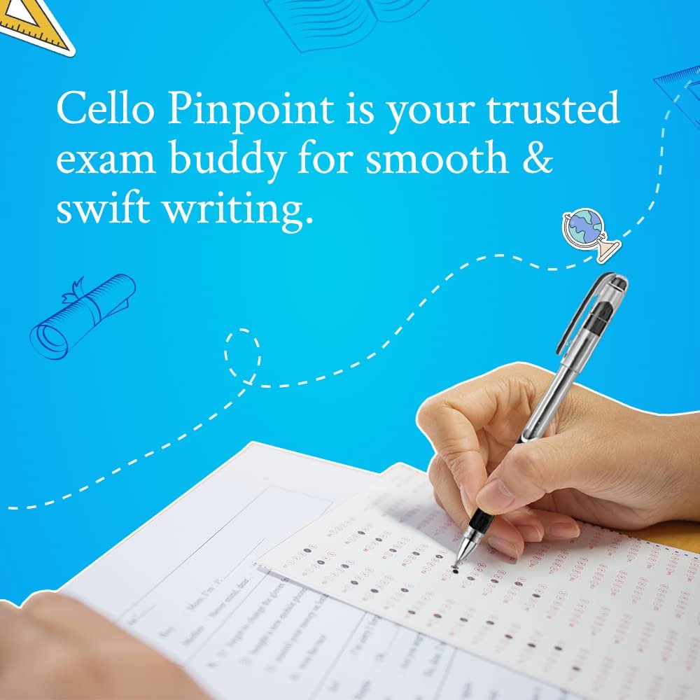 Cello Pinpoint Ballpoint Pens | Blue | Pack of 10