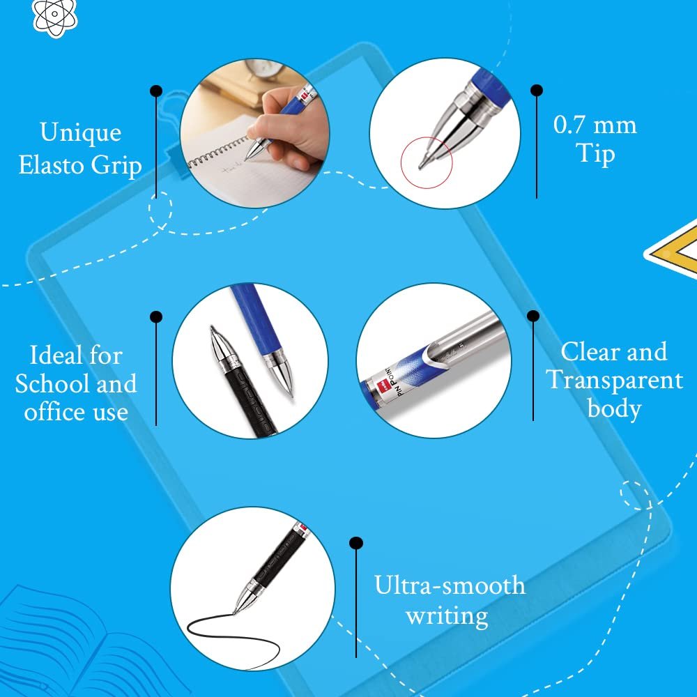 Cello Pinpoint Ballpoint Pens | Blue | Pack of 10