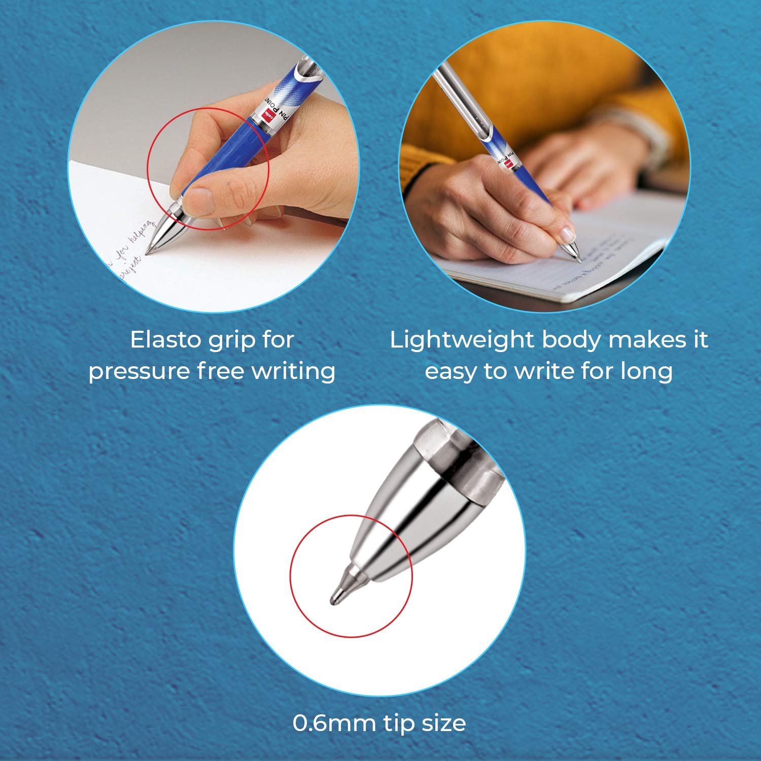 Cello Pinpoint Ballpoint Pens | Blue | Pack of 10