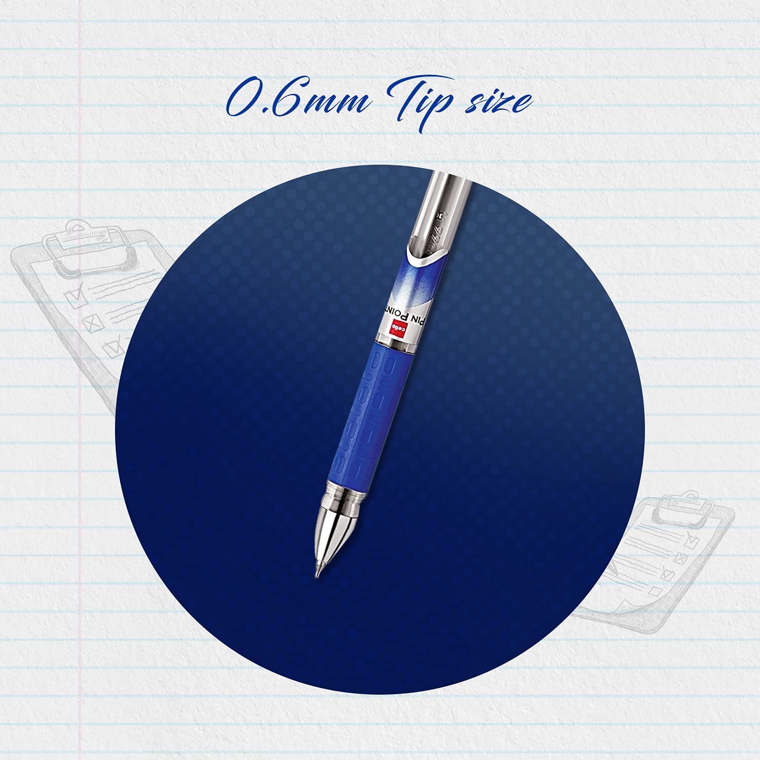 Cello Pinpoint Ballpoint Pens | Blue | Pack of 10