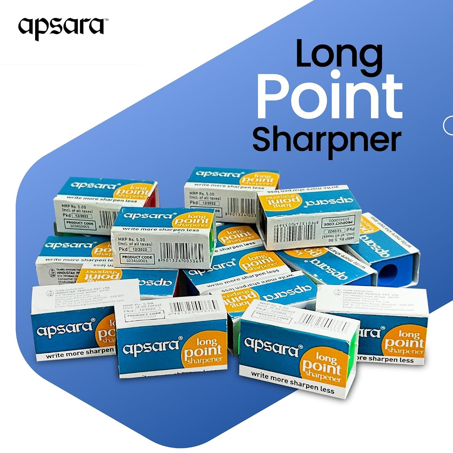 Apsara Long Point Sharpeners | Pack 0f 20