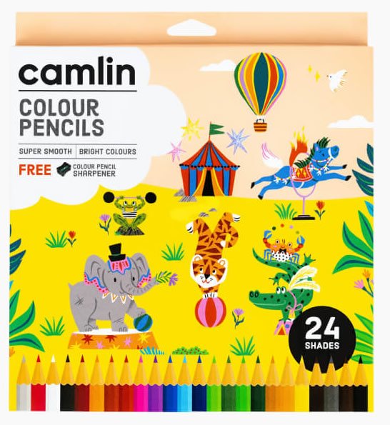 Camlin Colour Pencil | 24 Shades with Sharpener