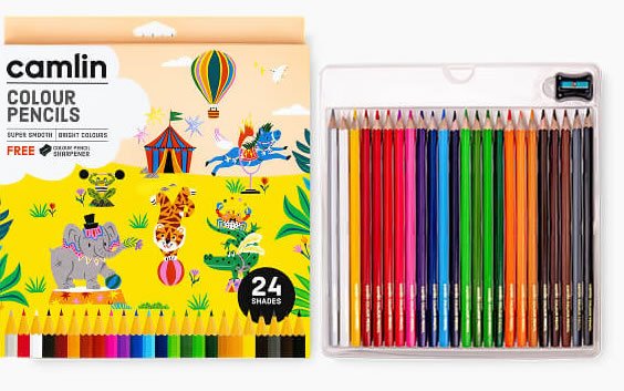 Camlin Colour Pencil | 24 Shades with Sharpener