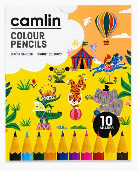 Camlin Colour Pencils | 10 shades Half Size