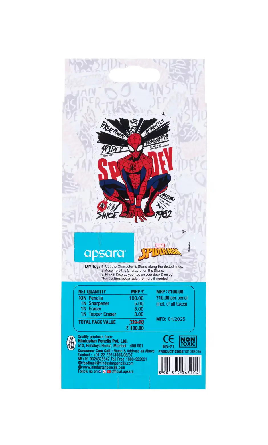 Apsara Spider-Man Pencil | Extra Dark Pencils | Pack of 10