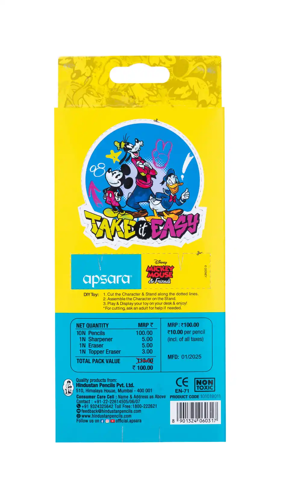 Apsara Disney Mickey Mouse & Friends Pencil | Pack of 10