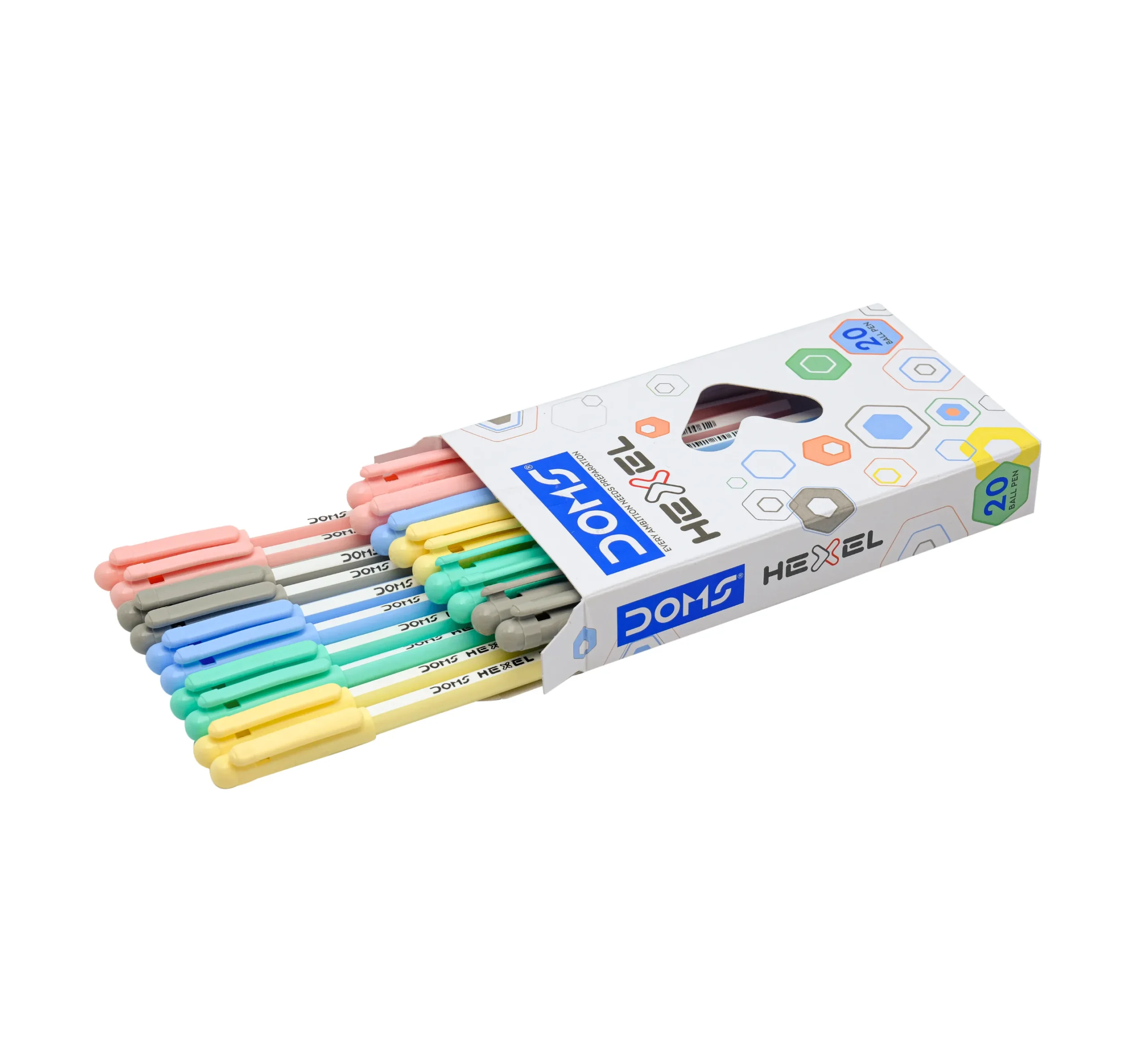 DOMS Hexel Ballpoint Pen | Pack of 20 | Blue Ink
