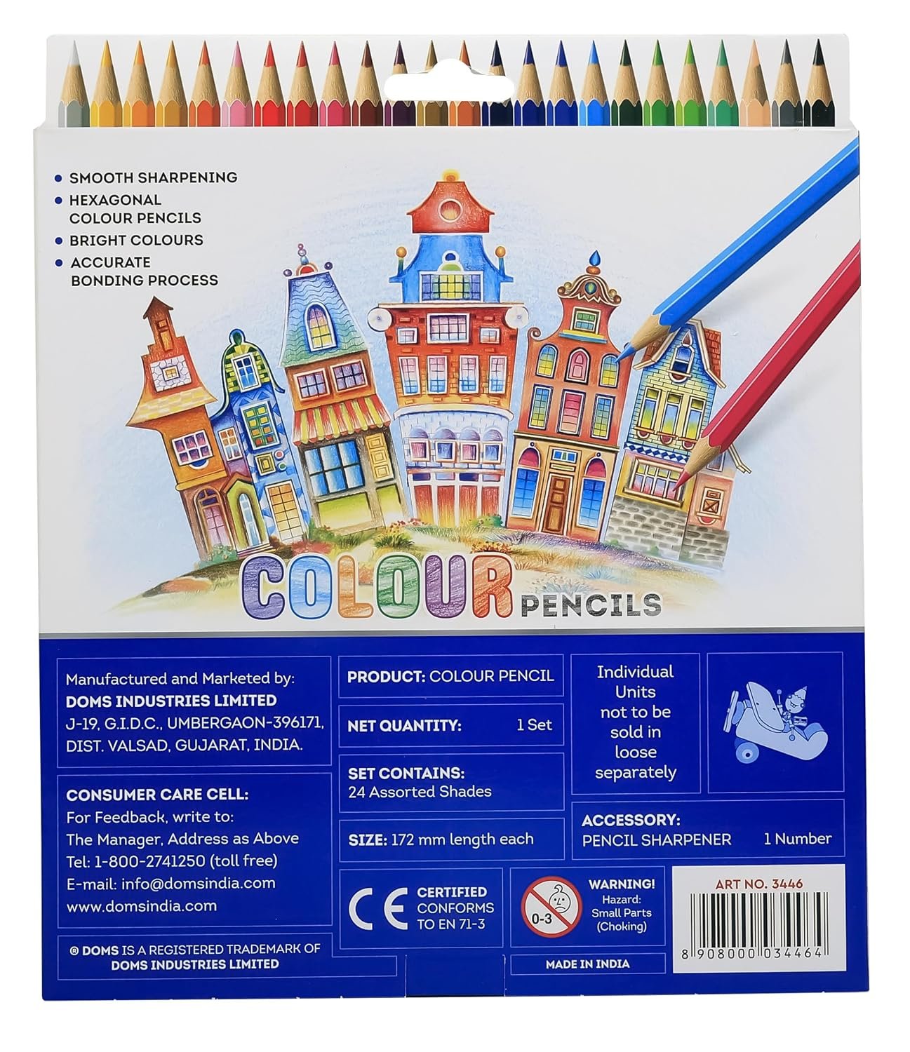 DOMS Colour Pencils 24 Shades | Sharpener Free