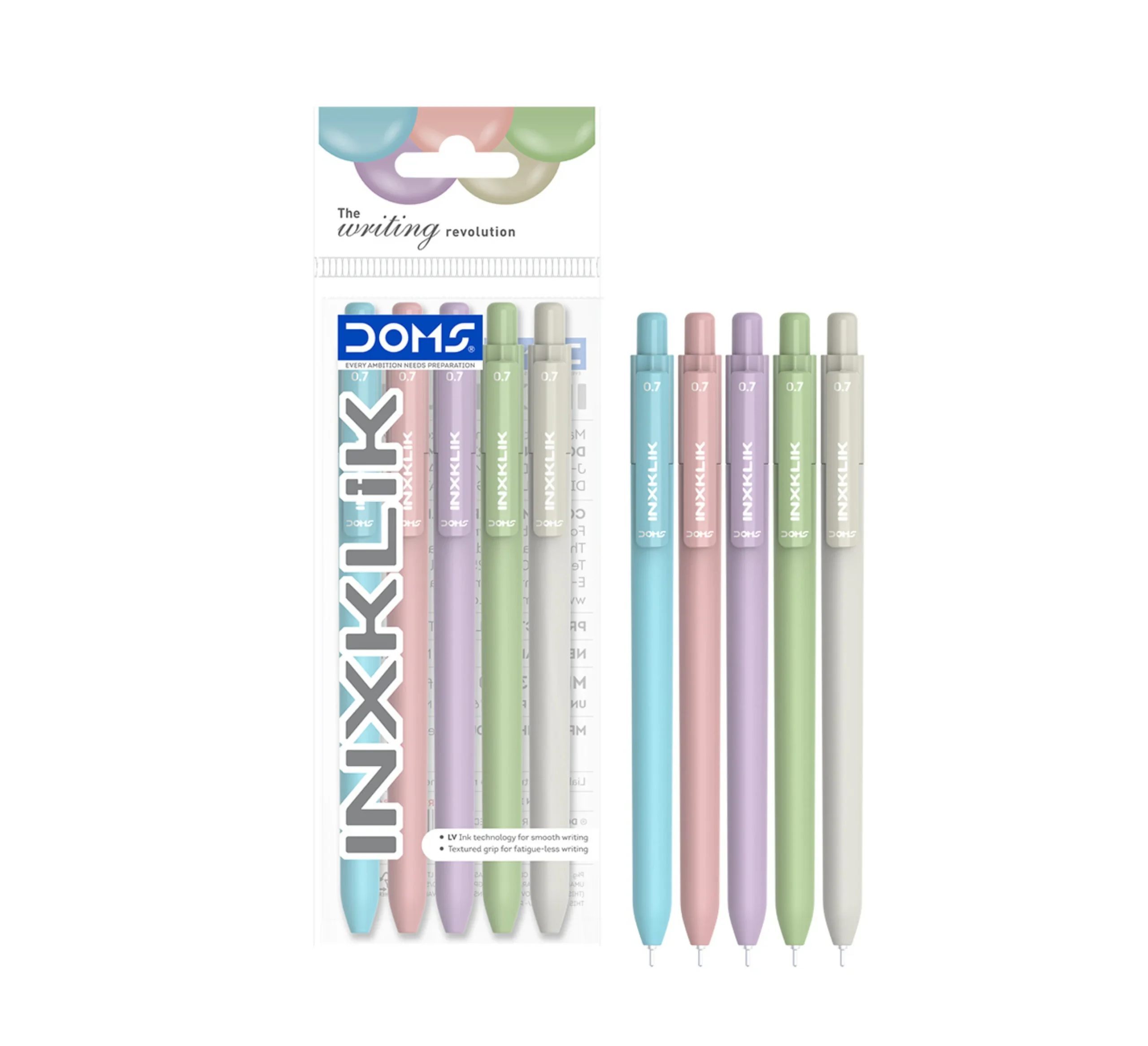 Doms INXKLIK Ball Point Pen | Pack of 5
