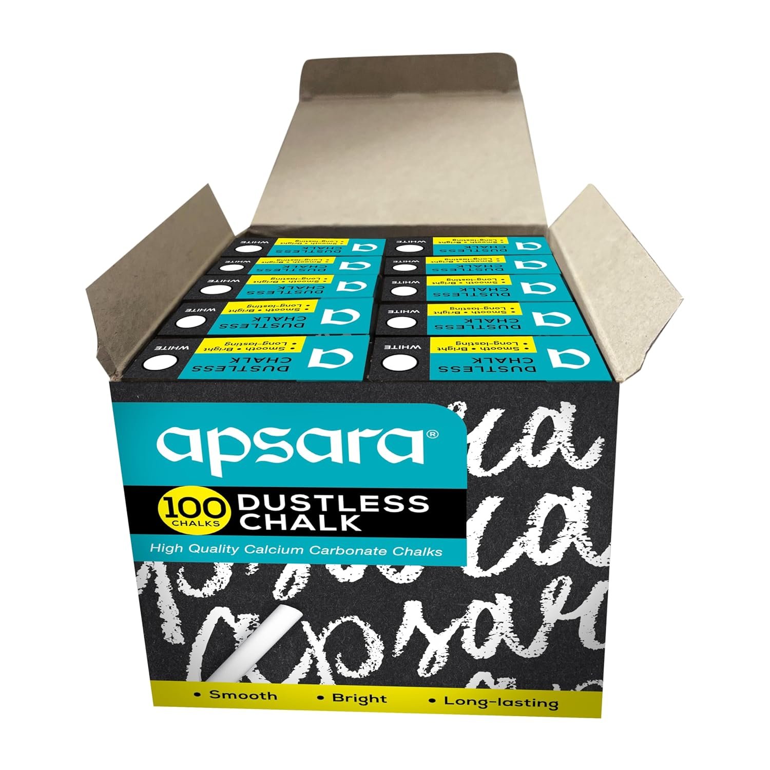 Apsara White Dustless Chalks | Pack of 10