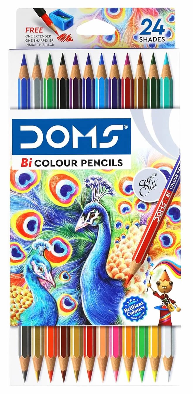 DOMS Bi-Colour Pencils | 24 Shades | 12 Pencils
