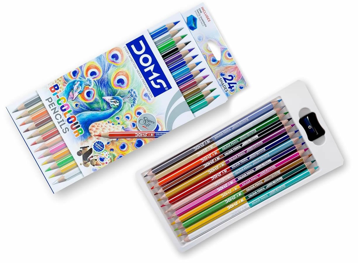 DOMS Bi-Colour Pencils | 24 Shades | 12 Pencils