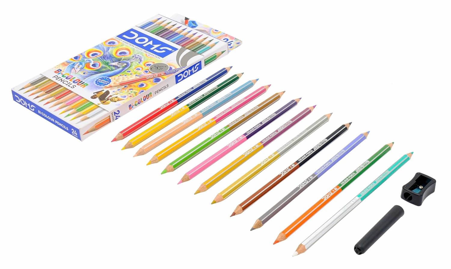 DOMS Bi-Colour Pencils | 24 Shades | 12 Pencils