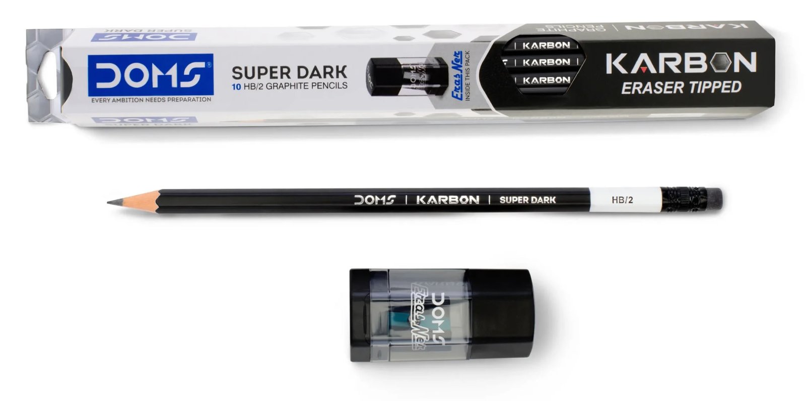 DOMS Karbon Eraser Tipped Super Dark Pencil